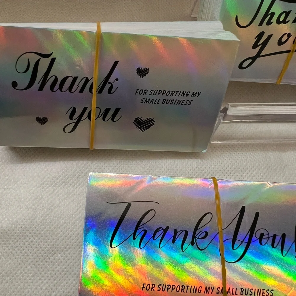 Thank you Holographic Cards 50 Counts New - Picture 3 of 6